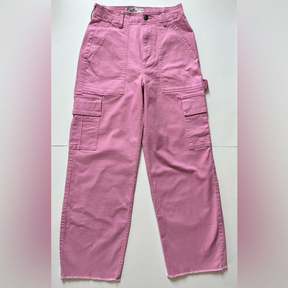 Hollister Ultra-High Rise Pink Cargo Pants Small~Hollister Pink Carpenter Pants